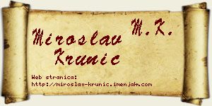 Miroslav Krunić vizit kartica